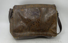 Load image into Gallery viewer, Relic Womens Brown Paisley Leather Embossed Flap Messenger Crossbody Bag
