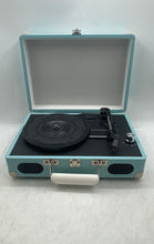 Load image into Gallery viewer, Blue Portable Suitcase Turntable Record Player Built-In Stereo Speakers Untested
