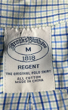 Load image into Gallery viewer, Brooks Brothers Regent Mens Light Blue Plaid Cotton Button-Up Shirt Size M
