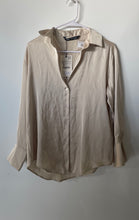 Load image into Gallery viewer, Zara Womens Cream Long Sleeve Regular Fit Button-Up Shirt Size XS With Tag
