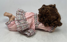 Load image into Gallery viewer, My Baby Bright Eyes Brown Hair Laying Down Porcelain Doll In Pink Dress

