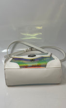 Load image into Gallery viewer, Aldo Womens White Textured Leather Adjustable Strap Flap Over Top Handle Handbag
