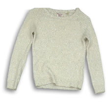 Load image into Gallery viewer, Penguin Womens Beige Sequin Crew Neck Long Sleeve Pullover Sweater Size XS

