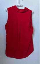 Load image into Gallery viewer, Express Womens Red Sleeveless Collared The Portofino Button-Up Shirt Size Large
