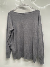 Load image into Gallery viewer, LIV Milano Womens Gray Studded Long Sleeve V-Neck Pullover Sweater Size M
