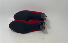 Load image into Gallery viewer, Coach And Four Womens Red Faux Suede Side Zip Block Heel Ankle Boots Size 7.5
