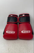 Load image into Gallery viewer, CKO Unisex Red Black Leather Adjustable Velcro Kickboxing Gloves 12oz In Bag
