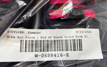 Load image into Gallery viewer, Nike Girls Air Force 1 Mid GS 518218-016 Black Vivid Pink Sneaker Shoes Sz 6.5Y
