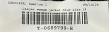 Load image into Gallery viewer, Jaeger Womens Blue Tweed Houndstooth Long Sleeve Round Neck Jacket Size 14
