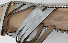 Load image into Gallery viewer, Donald Pliner Womens Silver Square Toe Flat Slide Sandals Size 9
