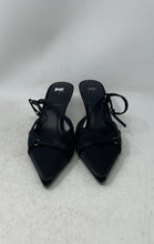 Load image into Gallery viewer, Zara Womens Black Leather Buckle Pointed Toe Slingback Heels Size EUR 41
