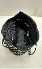 Load image into Gallery viewer, Vera Bradley Womens Black White Floral Quilted Shoulder Strap Zipper Tote Bag
