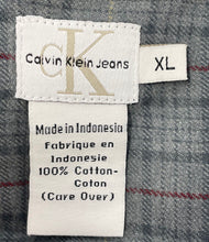 Load image into Gallery viewer, Calvin Klein Jeans Mens Gray Plaid Cotton Long Sleeve Button-Up Shirt Size XL
