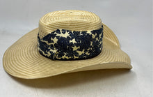 Load image into Gallery viewer, Twister Mens Beige Straw Wide Brim Adjustable Western Cowboy Hat Size 7 1/4
