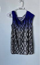 Load image into Gallery viewer, Calvin Klein Womens Blue Black Printed Sleeveless Blouse Top Size N/S

