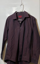 Load image into Gallery viewer, Alfani Mens Purple Striped Long Sleeve Stretch Fitted Dress Shirt Size Large

