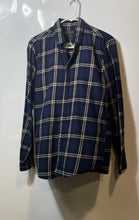 Load image into Gallery viewer, Zara Mens Blue Plaid Collared Long Sleeve Button-Up Shirt Size Small
