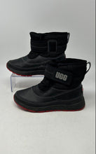 Load image into Gallery viewer, UGG Kids Taney 1122399K Black Red Leather Weather Ankle Rain Boots Size 3
