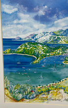 Load image into Gallery viewer, Blues And Greens Antigua Caribbean Coastal Landscape Painting By English Harbour
