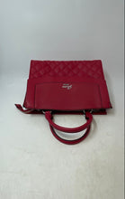 Load image into Gallery viewer, Guess Crimson Womens Red Faux Leather Quilted Shoulder Strap Satchel Handbag
