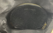 Load image into Gallery viewer, Dolce &amp; Gabbana Beauty Womens Black Velvet Zipper Cosmetic Makeup Bag Stained

