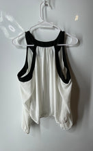 Load image into Gallery viewer, Guess Womens White Black Long Sleeve Split Neck Pullover Blouse Top Size S
