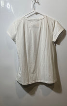 Load image into Gallery viewer, Vinizbena Womens White Embellished Bow Short Sleeve Graphic T-Shirt Size S
