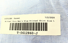 Load image into Gallery viewer, Michael Kors Mens Blue Cotton Slim Fit Long Sleeve Dress Shirt Size L 16 32/33
