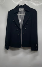 Load image into Gallery viewer, Tahari Womens Black Long Sleeve Collared Double-Breasted Blazer Size 2P
