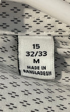 Load image into Gallery viewer, Calvin Klein Mens White Printed Slim Fit Long Sleeve Dress Shirt Sz M With Tags
