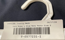 Load image into Gallery viewer, Zara Womens Navy Blue Flat Front Slash Pockets Straight Leg Dress Pants Size S
