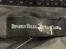 Load image into Gallery viewer, Beverly Hills Polo Club Mens Black Blue Printed Collared Button-Up Shirt Size XL
