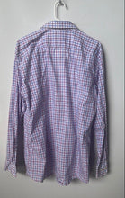 Load image into Gallery viewer, Hugo Boss Mens Purple White Plaid Cotton Long Sleeve Dress Shirt Size 16.5
