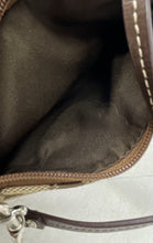 Load image into Gallery viewer, Coach Womens Camel Brown Monogram Print Detachable Strap Zip Top Wristlet Wallet
