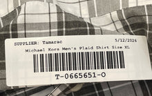 Load image into Gallery viewer, Michael Kors Mens Black White Plaid Print Long Sleeve Button-Up Shirt Size XL

