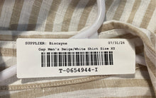 Load image into Gallery viewer, Gap Mens Beige White Striped Print Chest Pockets Button-Up Shirt Size XS
