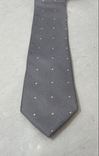 Load image into Gallery viewer, Michael Kors Mens Gray Polka Dot Keeper Loop Adjustable Designer Tie
