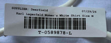 Load image into Gallery viewer, Karl Lagerfeld Womens White Short Sleeve Round Neck Pullover T-Shirt Size Medium
