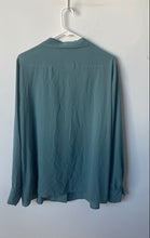 Load image into Gallery viewer, Karl Lagerfeld Womens Green Long Sleeve Button Front Blouse Top Size XL

