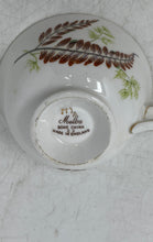 Load image into Gallery viewer, Set Of 2 Pcs Melba White Rust Ferns Bone China Round Shape Tea Cup &amp; Saucer Set
