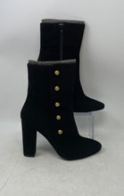 Load image into Gallery viewer, MAS34 Womens Black Suede High Block Heel Side Zip Ankle Bootie Size 9
