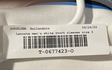 Load image into Gallery viewer, Lacoste Mens White Regular Fit Short Sleeve Collared Golf Polo Shirt Size 3
