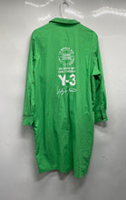 Load image into Gallery viewer, Amaiatogo Womens Green Long Sleeve Collared Asymmetrical Hem Shirt Dress Size M
