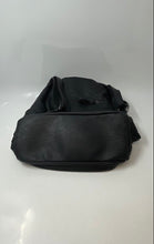 Load image into Gallery viewer, Madison West Womens Black Leather Adjustable Strap Inner Pockets Luxury Backpack
