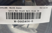 Load image into Gallery viewer, Levi's Mens Black Brown Silver-Tone Leather Adjustable Dress Belt Size 2X
