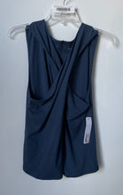 Load image into Gallery viewer, Soft Surroundings Womens Navy Blue Sleeveless Back Zip Blouse Top Sz XL With Tag
