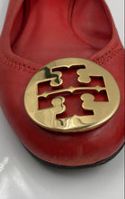 Load image into Gallery viewer, Authentic Tory Burch Womens Reva Red Leather Ballet Flats Size 5M Damaged
