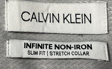 Load image into Gallery viewer, Calvin Klein Mens Light Gray Non-Iron Slim Fit Dress Shirt Size M 15.5 34/35
