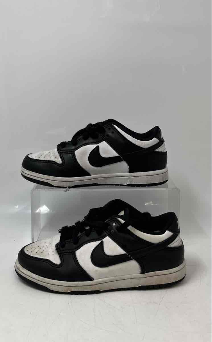 Nike Kids Dunk Low CW1588-100 White Black Lace-Up Sneaker Shoes Size 1Y