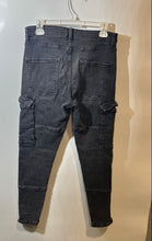 Load image into Gallery viewer, Zara Mens Black Medium Wash Pockets Denim Ankle Zip Skinny Leg Jeans Size 32
